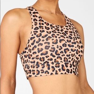 Fabletics Ella Leopard High Impact Sports Bra NWT
